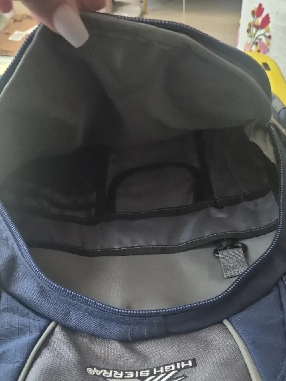 High Sierra Navy and Gray Men's Backpack with Multiple Compartments